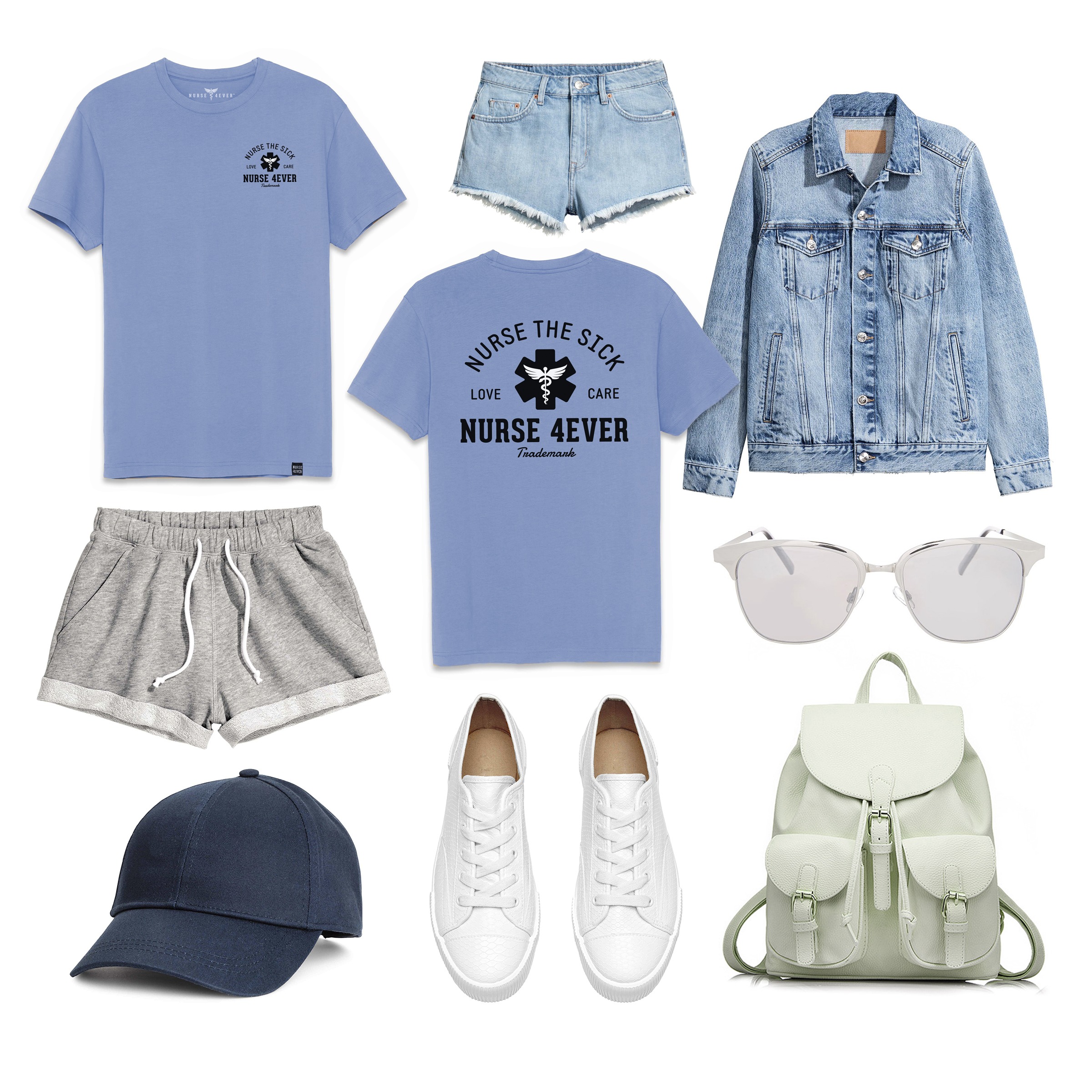 A,Set,Of,Fashionable,Clothes,And,Accessories,On,A,White